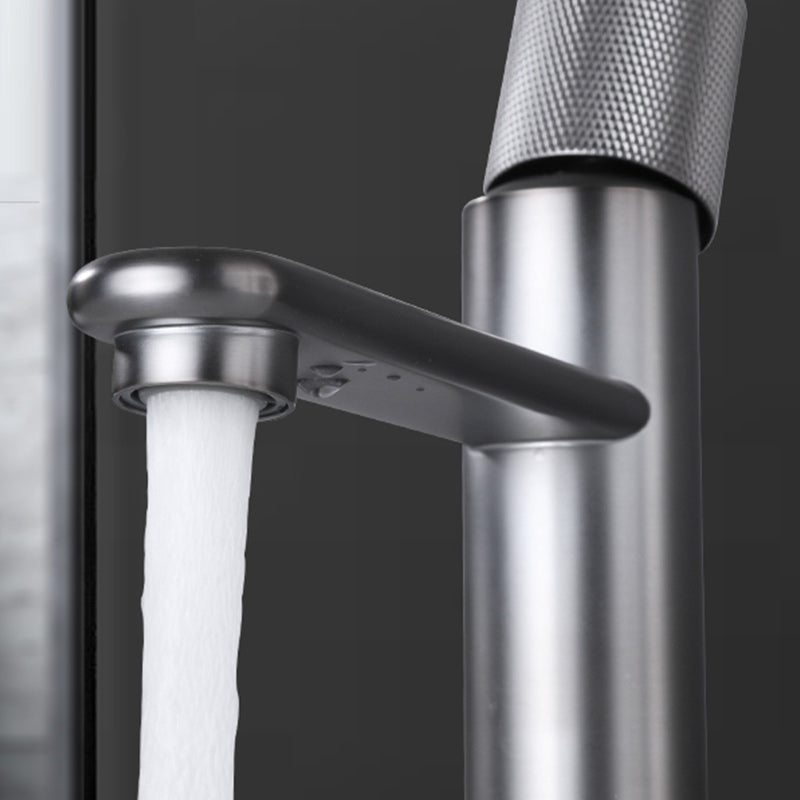 Knob Handle Square Faucet Brass Deck Mounted Bathroom Sink Faucet Clearhalo 'Bathroom Remodel & Bathroom Fixtures' 'Bathroom Sink Faucets' 'Bathroom Sinks & Faucet Components' 'bathroom_sink_faucets' 'Home Improvement' 'home_improvement' 'home_improvement_bathroom_sink_faucets' 7182461