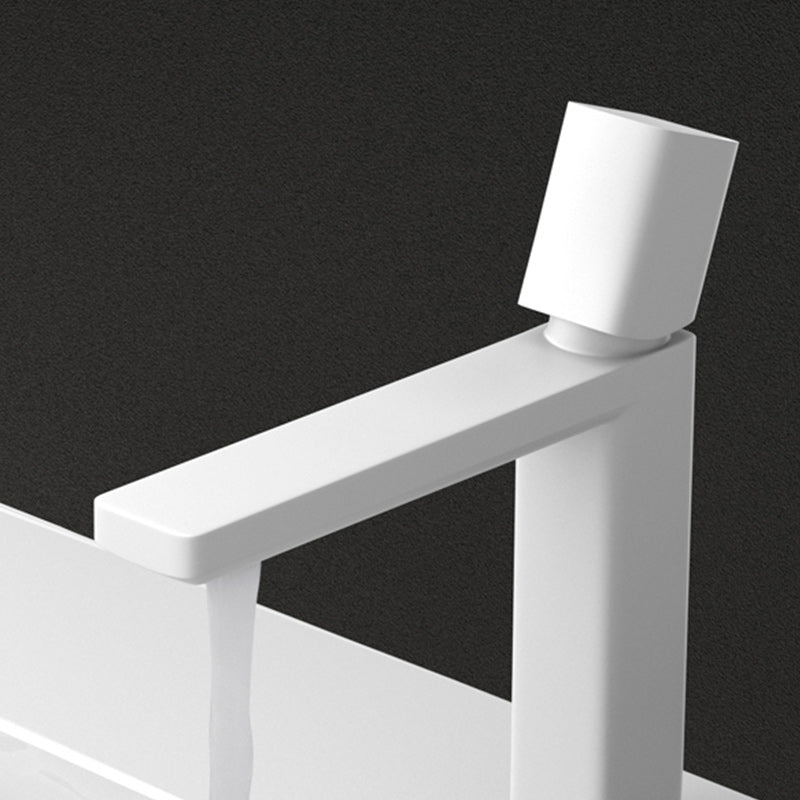 Modern Knob Handle Square Faucet Brass Deck Mounted Bathroom Sink Faucet Clearhalo 'Bathroom Remodel & Bathroom Fixtures' 'Bathroom Sink Faucets' 'Bathroom Sinks & Faucet Components' 'bathroom_sink_faucets' 'Home Improvement' 'home_improvement' 'home_improvement_bathroom_sink_faucets' 7182480