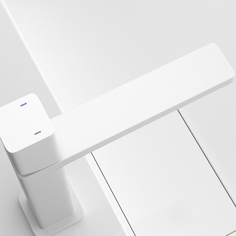 Modern Knob Handle Square Faucet Brass Deck Mounted Bathroom Sink Faucet Clearhalo 'Bathroom Remodel & Bathroom Fixtures' 'Bathroom Sink Faucets' 'Bathroom Sinks & Faucet Components' 'bathroom_sink_faucets' 'Home Improvement' 'home_improvement' 'home_improvement_bathroom_sink_faucets' 7182482