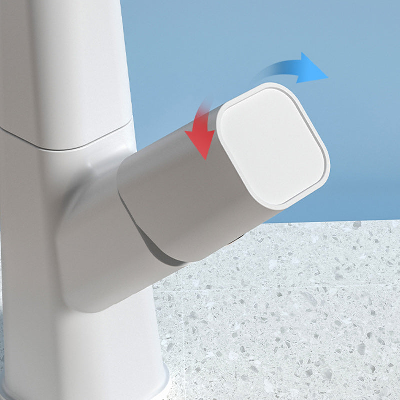 Modern Knob Handle Faucet Brass Deck Mounted Bathroom Sink Faucet Clearhalo 'Bathroom Remodel & Bathroom Fixtures' 'Bathroom Sink Faucets' 'Bathroom Sinks & Faucet Components' 'bathroom_sink_faucets' 'Home Improvement' 'home_improvement' 'home_improvement_bathroom_sink_faucets' 7182502