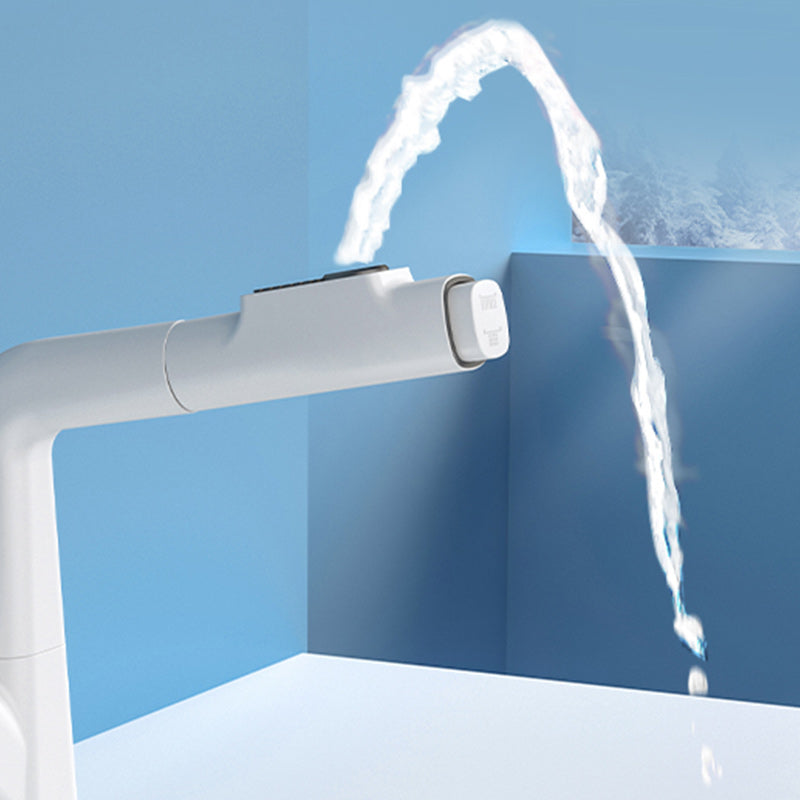 Modern Knob Handle Faucet Brass Deck Mounted Bathroom Sink Faucet Clearhalo 'Bathroom Remodel & Bathroom Fixtures' 'Bathroom Sink Faucets' 'Bathroom Sinks & Faucet Components' 'bathroom_sink_faucets' 'Home Improvement' 'home_improvement' 'home_improvement_bathroom_sink_faucets' 7182503