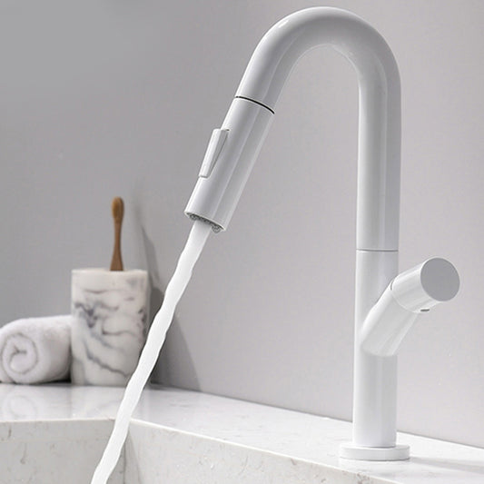 Knob Handle Pull Faucet Brass Deck Mounted Bathroom Sink Faucet Clearhalo 'Bathroom Remodel & Bathroom Fixtures' 'Bathroom Sink Faucets' 'Bathroom Sinks & Faucet Components' 'bathroom_sink_faucets' 'Home Improvement' 'home_improvement' 'home_improvement_bathroom_sink_faucets' 7182509