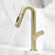 Knob Handle Pull Faucet Brass Deck Mounted Bathroom Sink Faucet Gold Clearhalo 'Bathroom Remodel & Bathroom Fixtures' 'Bathroom Sink Faucets' 'Bathroom Sinks & Faucet Components' 'bathroom_sink_faucets' 'Home Improvement' 'home_improvement' 'home_improvement_bathroom_sink_faucets' 7182512