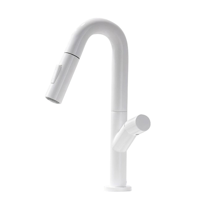 Knob Handle Pull Faucet Brass Deck Mounted Bathroom Sink Faucet Clearhalo 'Bathroom Remodel & Bathroom Fixtures' 'Bathroom Sink Faucets' 'Bathroom Sinks & Faucet Components' 'bathroom_sink_faucets' 'Home Improvement' 'home_improvement' 'home_improvement_bathroom_sink_faucets' 7182515