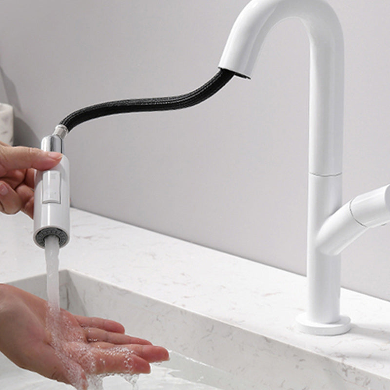 Knob Handle Pull Faucet Brass Deck Mounted Bathroom Sink Faucet Clearhalo 'Bathroom Remodel & Bathroom Fixtures' 'Bathroom Sink Faucets' 'Bathroom Sinks & Faucet Components' 'bathroom_sink_faucets' 'Home Improvement' 'home_improvement' 'home_improvement_bathroom_sink_faucets' 7182516