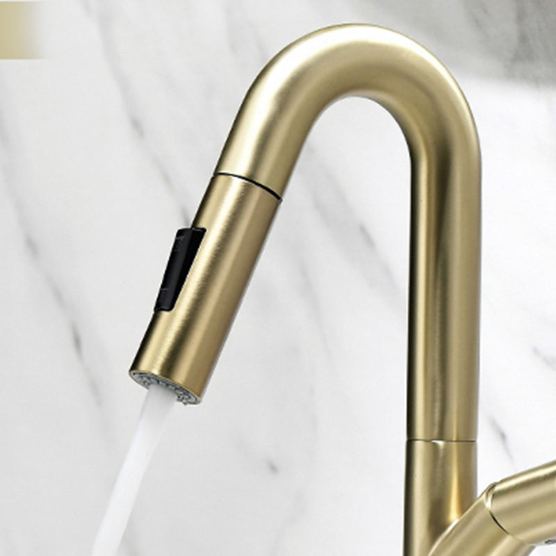 Knob Handle Pull Faucet Brass Deck Mounted Bathroom Sink Faucet Clearhalo 'Bathroom Remodel & Bathroom Fixtures' 'Bathroom Sink Faucets' 'Bathroom Sinks & Faucet Components' 'bathroom_sink_faucets' 'Home Improvement' 'home_improvement' 'home_improvement_bathroom_sink_faucets' 7182519