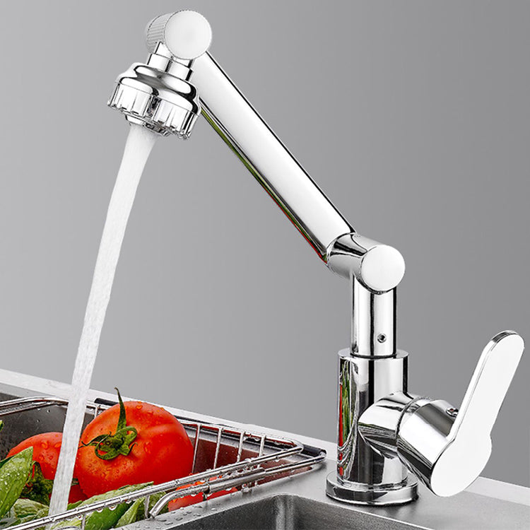 Modern Rotatable Single Lever Switch Kitchen Faucet Low Profile Faucet Clearhalo 'Home Improvement' 'home_improvement' 'home_improvement_kitchen_faucets' 'Kitchen Faucets' 'Kitchen Remodel & Kitchen Fixtures' 'Kitchen Sinks & Faucet Components' 'kitchen_faucets' 7182546