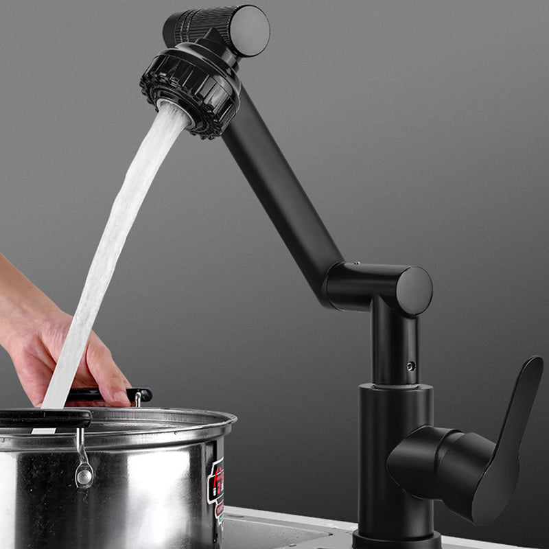 Modern Rotatable Single Lever Switch Kitchen Faucet Low Profile Faucet Clearhalo 'Home Improvement' 'home_improvement' 'home_improvement_kitchen_faucets' 'Kitchen Faucets' 'Kitchen Remodel & Kitchen Fixtures' 'Kitchen Sinks & Faucet Components' 'kitchen_faucets' 7182548