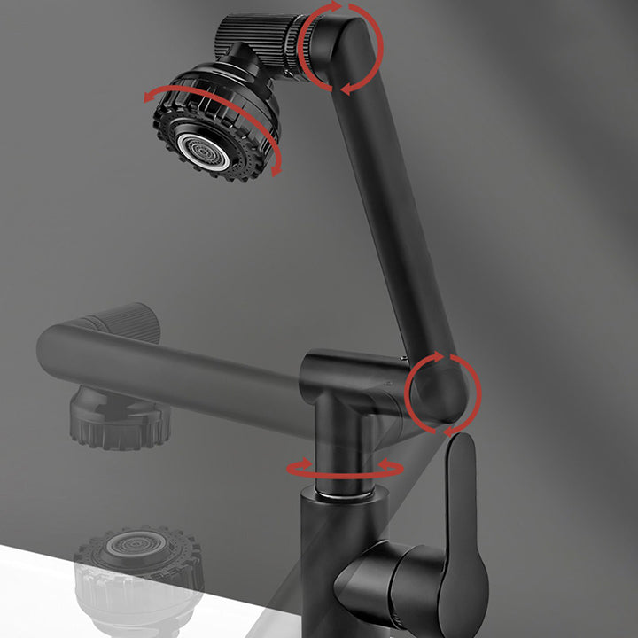 Modern Rotatable Single Lever Switch Kitchen Faucet Low Profile Faucet Clearhalo 'Home Improvement' 'home_improvement' 'home_improvement_kitchen_faucets' 'Kitchen Faucets' 'Kitchen Remodel & Kitchen Fixtures' 'Kitchen Sinks & Faucet Components' 'kitchen_faucets' 7182555