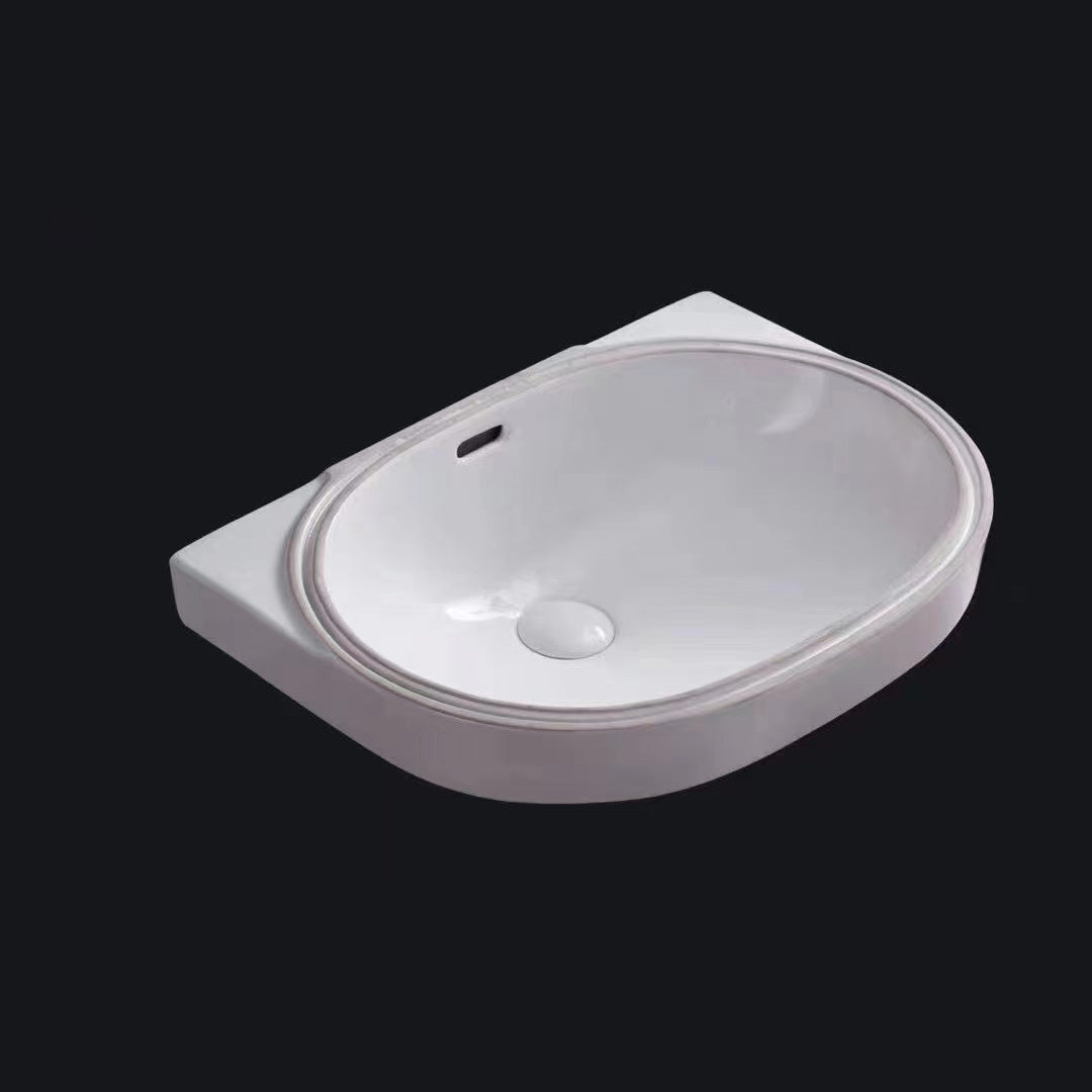 Traditional Undermount Bathroom Sink Porcelain with Overflow Basin Sink(Without Faucet) Clearhalo 'Bathroom Remodel & Bathroom Fixtures' 'Bathroom Sinks & Faucet Components' 'Bathroom Sinks' 'bathroom_sink' 'Home Improvement' 'home_improvement' 'home_improvement_bathroom_sink' 7182672