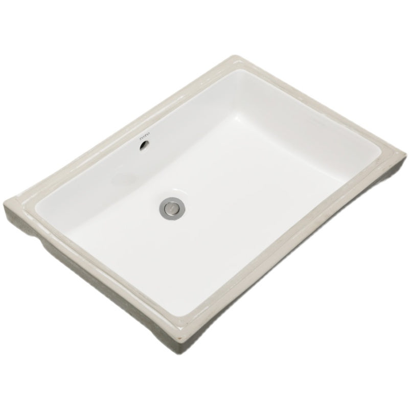 Traditional Undermount Bathroom Sink Porcelain with Overflow Basin Sink(Without Faucet) Clearhalo 'Bathroom Remodel & Bathroom Fixtures' 'Bathroom Sinks & Faucet Components' 'Bathroom Sinks' 'bathroom_sink' 'Home Improvement' 'home_improvement' 'home_improvement_bathroom_sink' 7182673