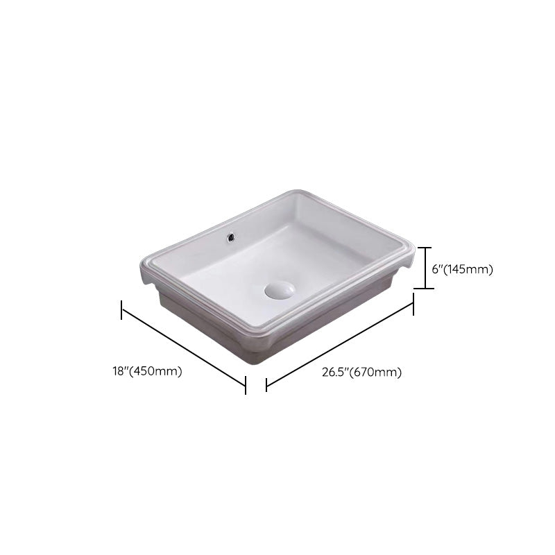 Traditional Undermount Bathroom Sink Porcelain with Overflow Basin Sink(Without Faucet) Clearhalo 'Bathroom Remodel & Bathroom Fixtures' 'Bathroom Sinks & Faucet Components' 'Bathroom Sinks' 'bathroom_sink' 'Home Improvement' 'home_improvement' 'home_improvement_bathroom_sink' 7182681