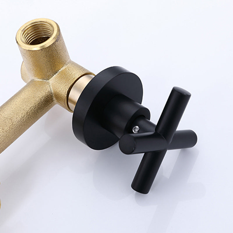 Modern Circular Bathroom Sink Faucet with 2 Handles Wall Mounted Bathroom Faucet Clearhalo 'Bathroom Remodel & Bathroom Fixtures' 'Bathroom Sink Faucets' 'Bathroom Sinks & Faucet Components' 'bathroom_sink_faucets' 'Home Improvement' 'home_improvement' 'home_improvement_bathroom_sink_faucets' 7182703