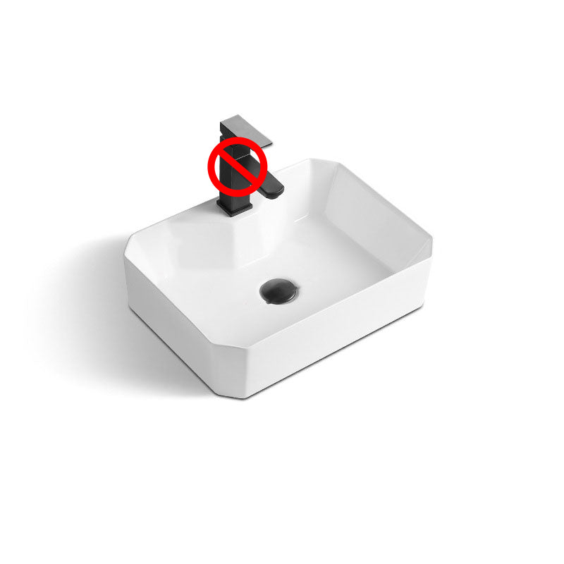Contemporary Bathroom Sink with Pop-Up Drain Rectangular Vessel Bathroom Sink Only 20"L x 15"W x 6"H White 1 Hole Faucets Clearhalo 'Bathroom Remodel & Bathroom Fixtures' 'Bathroom Sinks & Faucet Components' 'Bathroom Sinks' 'bathroom_sink' 'Home Improvement' 'home_improvement' 'home_improvement_bathroom_sink' 7182746