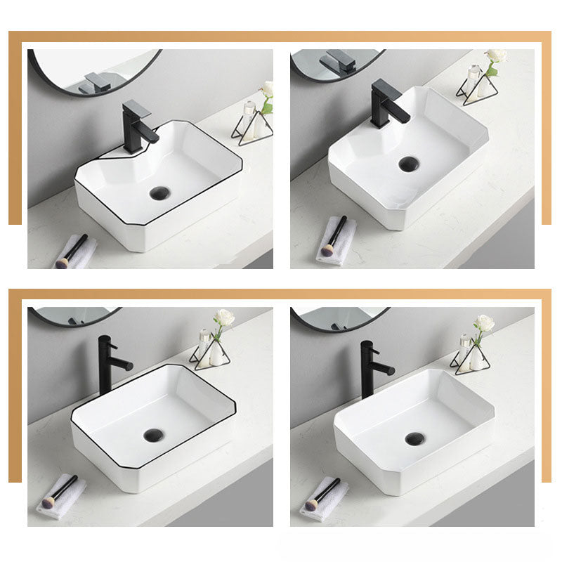Contemporary Bathroom Sink with Pop-Up Drain Rectangular Vessel Bathroom Sink Only Clearhalo 'Bathroom Remodel & Bathroom Fixtures' 'Bathroom Sinks & Faucet Components' 'Bathroom Sinks' 'bathroom_sink' 'Home Improvement' 'home_improvement' 'home_improvement_bathroom_sink' 7182747