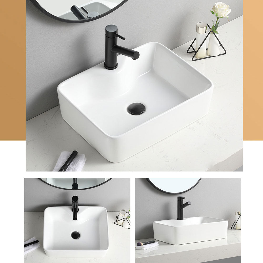 Contemporary Bathroom Sink with Pop-Up Drain Rectangular Vessel Bathroom Sink Only Clearhalo 'Bathroom Remodel & Bathroom Fixtures' 'Bathroom Sinks & Faucet Components' 'Bathroom Sinks' 'bathroom_sink' 'Home Improvement' 'home_improvement' 'home_improvement_bathroom_sink' 7182755
