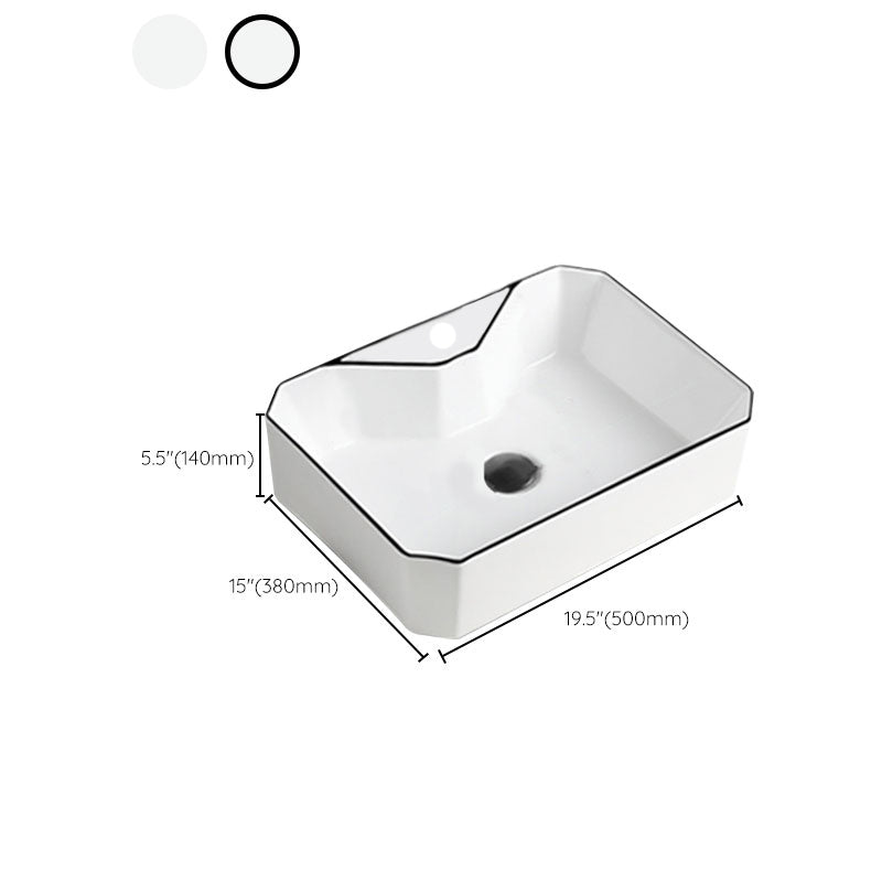 Contemporary Bathroom Sink with Pop-Up Drain Rectangular Vessel Bathroom Sink Only Clearhalo 'Bathroom Remodel & Bathroom Fixtures' 'Bathroom Sinks & Faucet Components' 'Bathroom Sinks' 'bathroom_sink' 'Home Improvement' 'home_improvement' 'home_improvement_bathroom_sink' 7182758