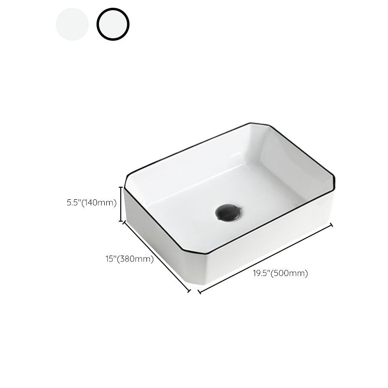 Contemporary Bathroom Sink with Pop-Up Drain Rectangular Vessel Bathroom Sink Only Clearhalo 'Bathroom Remodel & Bathroom Fixtures' 'Bathroom Sinks & Faucet Components' 'Bathroom Sinks' 'bathroom_sink' 'Home Improvement' 'home_improvement' 'home_improvement_bathroom_sink' 7182760