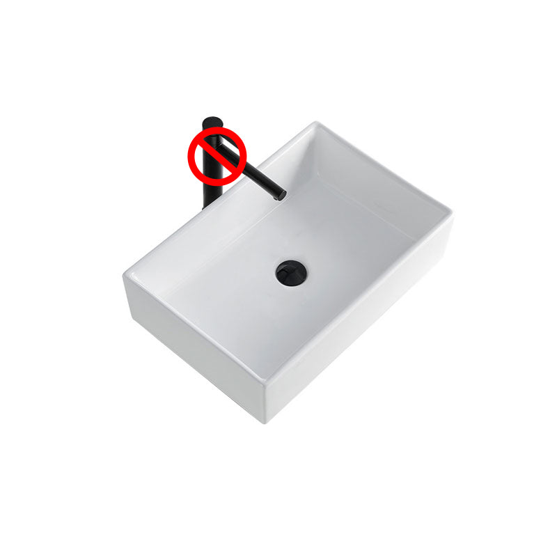 Contemporary Bathroom Sink Porcelain Rectangular Vessel Lavatory Sink Only 23.6"L x 15.7"W x 6.3"H Clearhalo 'Bathroom Remodel & Bathroom Fixtures' 'Bathroom Sinks & Faucet Components' 'Bathroom Sinks' 'bathroom_sink' 'Home Improvement' 'home_improvement' 'home_improvement_bathroom_sink' 7182765