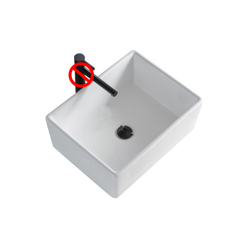 Contemporary Bathroom Sink Porcelain Rectangular Vessel Lavatory Sink Only 21"L x 16"W x 8"H Clearhalo 'Bathroom Remodel & Bathroom Fixtures' 'Bathroom Sinks & Faucet Components' 'Bathroom Sinks' 'bathroom_sink' 'Home Improvement' 'home_improvement' 'home_improvement_bathroom_sink' 7182767