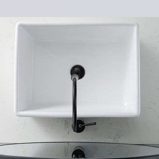 Contemporary Bathroom Sink Porcelain Rectangular Vessel Lavatory Sink Only Clearhalo 'Bathroom Remodel & Bathroom Fixtures' 'Bathroom Sinks & Faucet Components' 'Bathroom Sinks' 'bathroom_sink' 'Home Improvement' 'home_improvement' 'home_improvement_bathroom_sink' 7182771