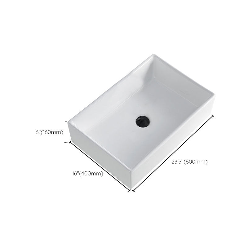Contemporary Bathroom Sink Porcelain Rectangular Vessel Lavatory Sink Only Clearhalo 'Bathroom Remodel & Bathroom Fixtures' 'Bathroom Sinks & Faucet Components' 'Bathroom Sinks' 'bathroom_sink' 'Home Improvement' 'home_improvement' 'home_improvement_bathroom_sink' 7182773