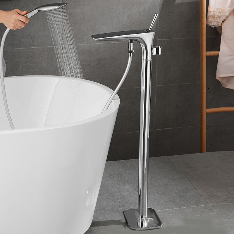 Modern Free-standing Faucet Bathtub Handheld Shower Head Faucet Clearhalo 'Bathroom Remodel & Bathroom Fixtures' 'Bathtub Faucets' 'bathtub_faucets' 'Home Improvement' 'home_improvement' 'home_improvement_bathtub_faucets' 7182778