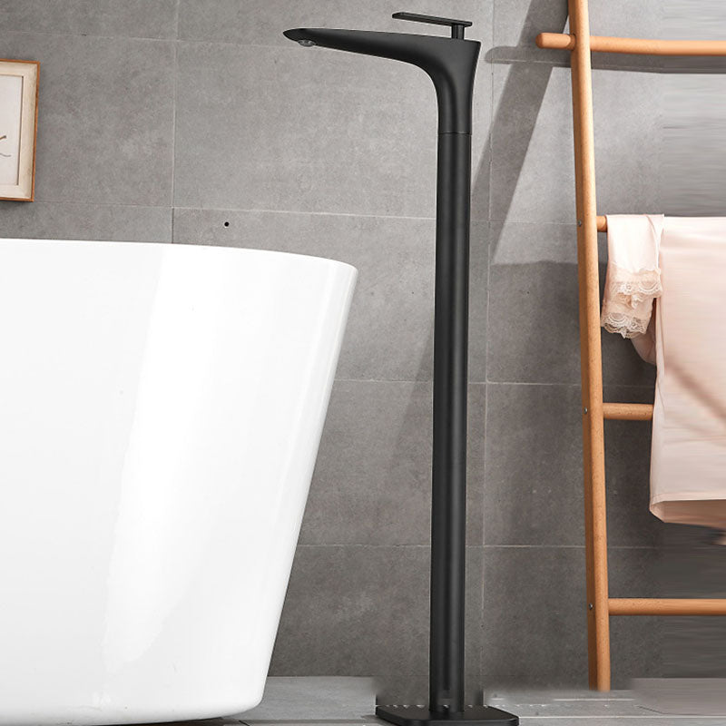 Modern Free-standing Faucet Bathtub Handheld Shower Head Faucet Black Hand Shower Not Included Clearhalo 'Bathroom Remodel & Bathroom Fixtures' 'Bathtub Faucets' 'bathtub_faucets' 'Home Improvement' 'home_improvement' 'home_improvement_bathtub_faucets' 7182779