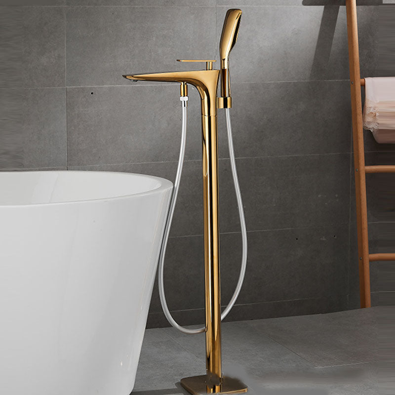 Modern Free-standing Faucet Bathtub Handheld Shower Head Faucet Clearhalo 'Bathroom Remodel & Bathroom Fixtures' 'Bathtub Faucets' 'bathtub_faucets' 'Home Improvement' 'home_improvement' 'home_improvement_bathtub_faucets' 7182782