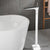 Modern Free-standing Faucet Bathtub Handheld Shower Head Faucet Silvery White Hand Shower Not Included Clearhalo 'Bathroom Remodel & Bathroom Fixtures' 'Bathtub Faucets' 'bathtub_faucets' 'Home Improvement' 'home_improvement' 'home_improvement_bathtub_faucets' 7182801
