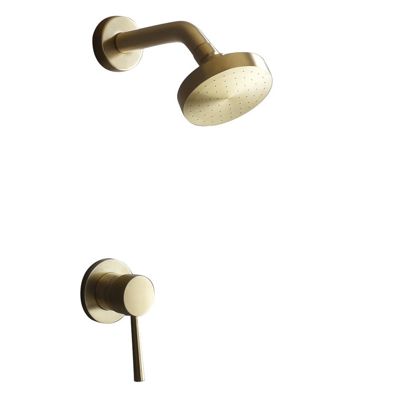 Stainless Steel Shower Combo Round Fixed Shower Head with Shower Arm Clearhalo 'Bathroom Remodel & Bathroom Fixtures' 'Home Improvement' 'home_improvement' 'home_improvement_shower_heads' 'Shower Heads' 'shower_heads' 'Showers & Bathtubs Plumbing' 'Showers & Bathtubs' 7182809