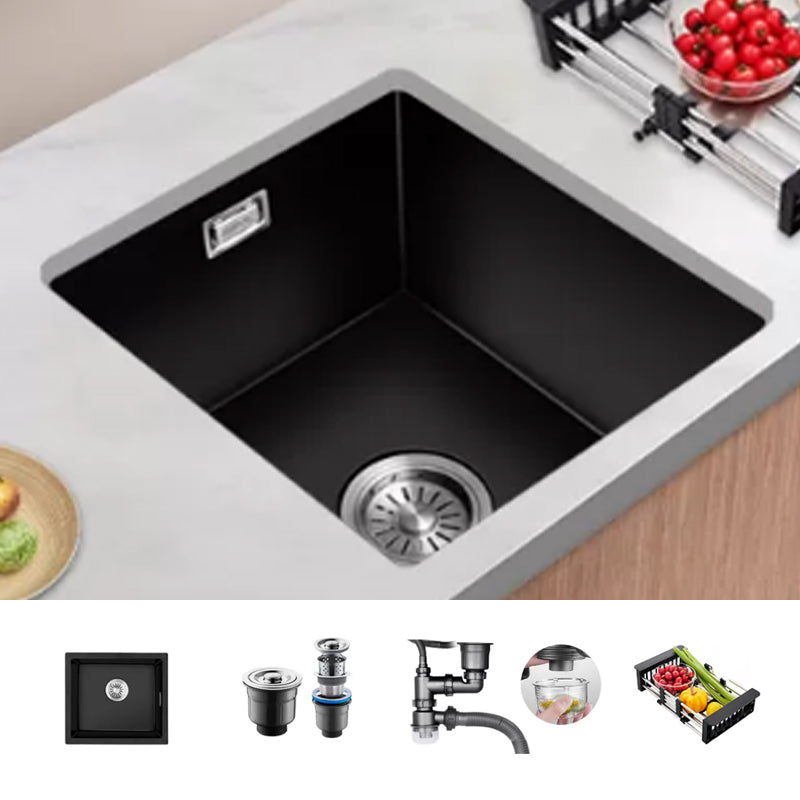 Black Kitchen Sink Ceramic Pull-out Faucet Anti-spill Rod Handle Sink Sink Only None Clearhalo 'Home Improvement' 'home_improvement' 'home_improvement_kitchen_sinks' 'Kitchen Remodel & Kitchen Fixtures' 'Kitchen Sinks & Faucet Components' 'Kitchen Sinks' 'kitchen_sinks' 7182853