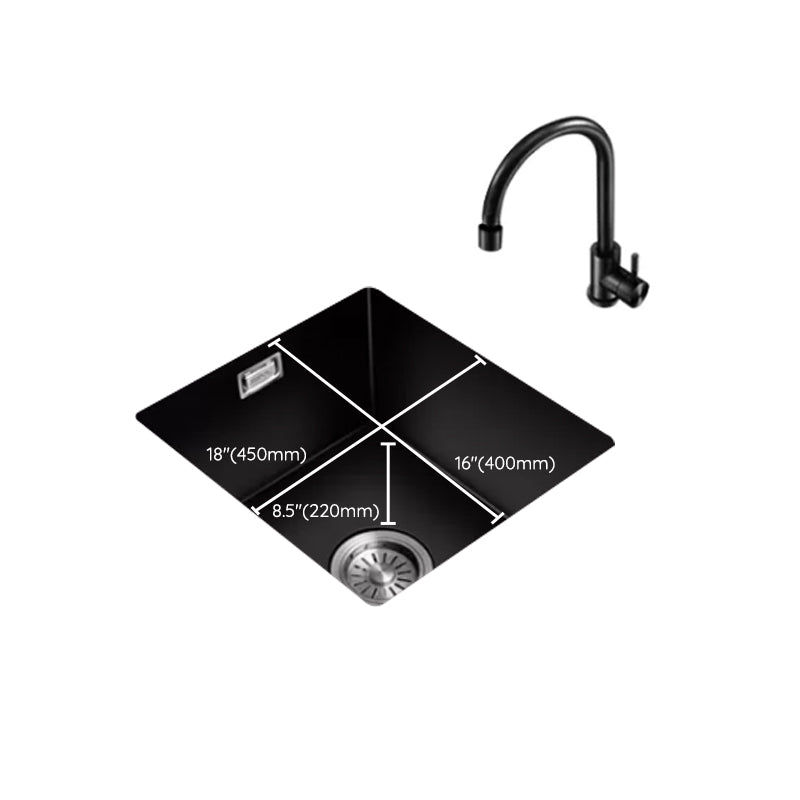 Black Kitchen Sink Ceramic Pull-out Faucet Anti-spill Rod Handle Sink Clearhalo 'Home Improvement' 'home_improvement' 'home_improvement_kitchen_sinks' 'Kitchen Remodel & Kitchen Fixtures' 'Kitchen Sinks & Faucet Components' 'Kitchen Sinks' 'kitchen_sinks' 7182883