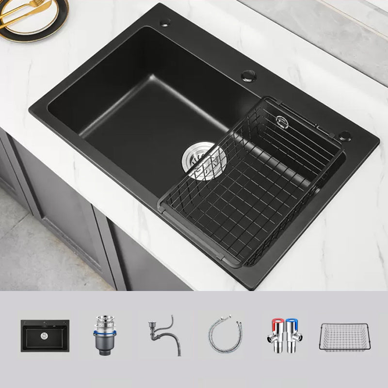 Modern Kitchen Sink White Pull-out Faucet Rectangular Anti-spill Kitchen Sink Sink Only None Clearhalo 'Home Improvement' 'home_improvement' 'home_improvement_kitchen_sinks' 'Kitchen Remodel & Kitchen Fixtures' 'Kitchen Sinks & Faucet Components' 'Kitchen Sinks' 'kitchen_sinks' 7182901