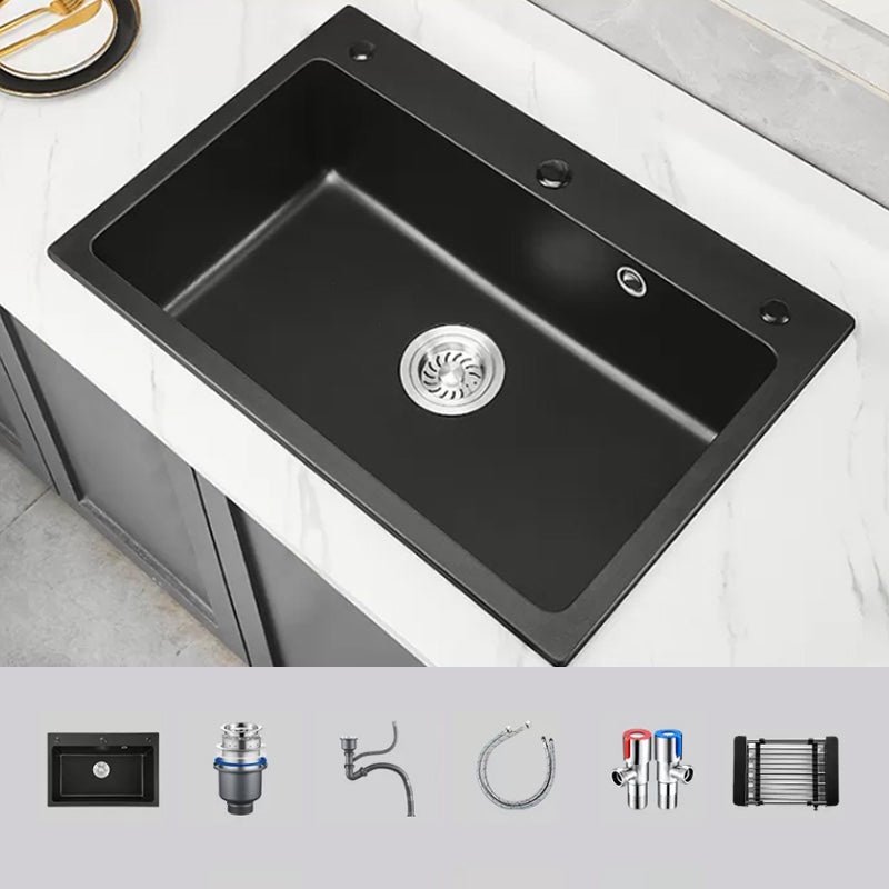 Modern Kitchen Sink White Pull-out Faucet Rectangular Anti-spill Kitchen Sink 31.1"L x 20.1"W x 7.9"H Sink Only None Clearhalo 'Home Improvement' 'home_improvement' 'home_improvement_kitchen_sinks' 'Kitchen Remodel & Kitchen Fixtures' 'Kitchen Sinks & Faucet Components' 'Kitchen Sinks' 'kitchen_sinks' 7182902