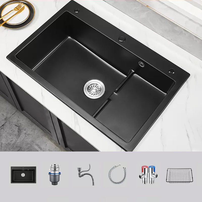 Modern Kitchen Sink White Pull-out Faucet Rectangular Anti-spill Kitchen Sink 30"L x 19"W x 8"H Sink Only None Clearhalo 'Home Improvement' 'home_improvement' 'home_improvement_kitchen_sinks' 'Kitchen Remodel & Kitchen Fixtures' 'Kitchen Sinks & Faucet Components' 'Kitchen Sinks' 'kitchen_sinks' 7182905