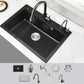 Modern Kitchen Sink White Pull-out Faucet Rectangular Anti-spill Kitchen Sink Sink with Faucet Soap Dispenser Included Clearhalo 'Home Improvement' 'home_improvement' 'home_improvement_kitchen_sinks' 'Kitchen Remodel & Kitchen Fixtures' 'Kitchen Sinks & Faucet Components' 'Kitchen Sinks' 'kitchen_sinks' 7182906