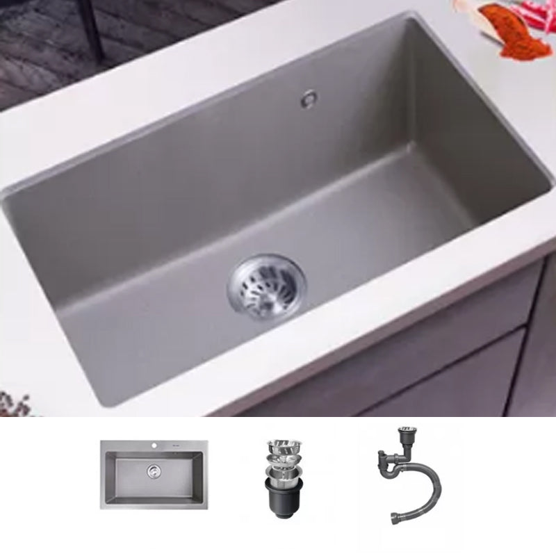 Modern Kitchen Sink Rectangular Grey Faucet Pull-out Anti-spill Sink 30"L x 19"W x 9"H Sink Only None Clearhalo 'Home Improvement' 'home_improvement' 'home_improvement_kitchen_sinks' 'Kitchen Remodel & Kitchen Fixtures' 'Kitchen Sinks & Faucet Components' 'Kitchen Sinks' 'kitchen_sinks' 7182942