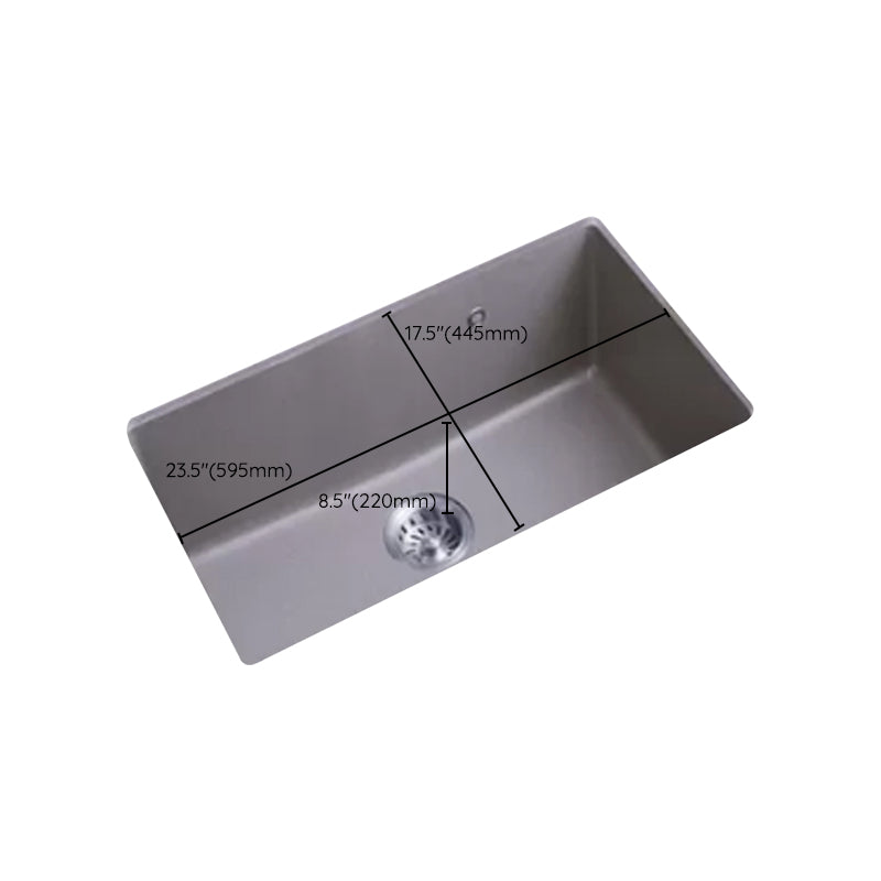 Modern Kitchen Sink Rectangular Grey Faucet Pull-out Anti-spill Sink Clearhalo 'Home Improvement' 'home_improvement' 'home_improvement_kitchen_sinks' 'Kitchen Remodel & Kitchen Fixtures' 'Kitchen Sinks & Faucet Components' 'Kitchen Sinks' 'kitchen_sinks' 7182965