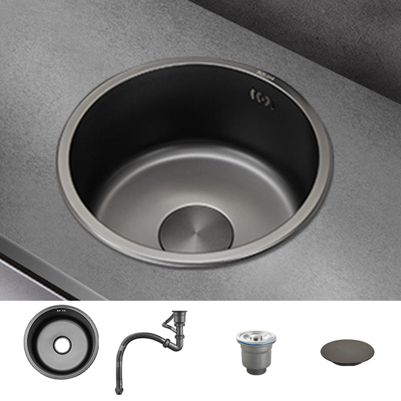 Kitchen Sink Round Single Bowl Fade Resistant Undermount Stainless Steel Kitchen Sink 12.6"L x 12.6"W x 7.1"H Sink Only Drain Cover Clearhalo 'Home Improvement' 'home_improvement' 'home_improvement_kitchen_sinks' 'Kitchen Remodel & Kitchen Fixtures' 'Kitchen Sinks & Faucet Components' 'Kitchen Sinks' 'kitchen_sinks' 7182985