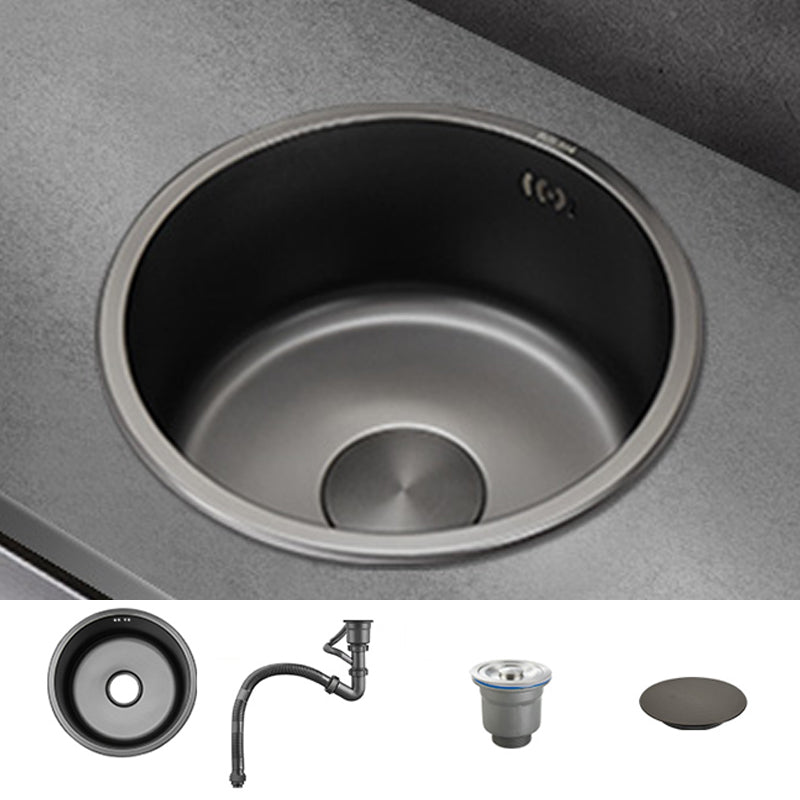 Kitchen Sink Round Single Bowl Fade Resistant Undermount Stainless Steel Kitchen Sink 14.2"L x 14.2"W x 7.1"H Sink Only Drain Cover Clearhalo 'Home Improvement' 'home_improvement' 'home_improvement_kitchen_sinks' 'Kitchen Remodel & Kitchen Fixtures' 'Kitchen Sinks & Faucet Components' 'Kitchen Sinks' 'kitchen_sinks' 7182988