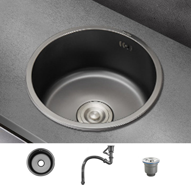 Kitchen Sink Round Single Bowl Fade Resistant Undermount Stainless Steel Kitchen Sink 14.2"L x 14.2"W x 7.1"H Sink Only None Clearhalo 'Home Improvement' 'home_improvement' 'home_improvement_kitchen_sinks' 'Kitchen Remodel & Kitchen Fixtures' 'Kitchen Sinks & Faucet Components' 'Kitchen Sinks' 'kitchen_sinks' 7182991