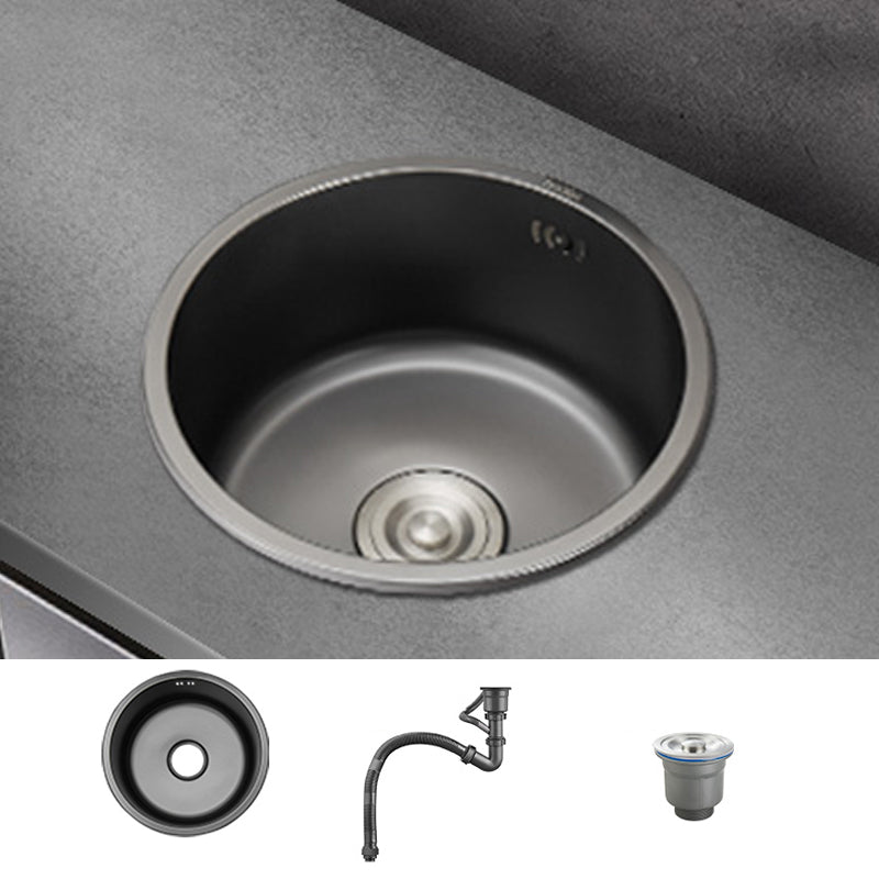 Kitchen Sink Round Single Bowl Fade Resistant Undermount Stainless Steel Kitchen Sink 12.6"L x 12.6"W x 7.1"H Sink Only None Clearhalo 'Home Improvement' 'home_improvement' 'home_improvement_kitchen_sinks' 'Kitchen Remodel & Kitchen Fixtures' 'Kitchen Sinks & Faucet Components' 'Kitchen Sinks' 'kitchen_sinks' 7182996