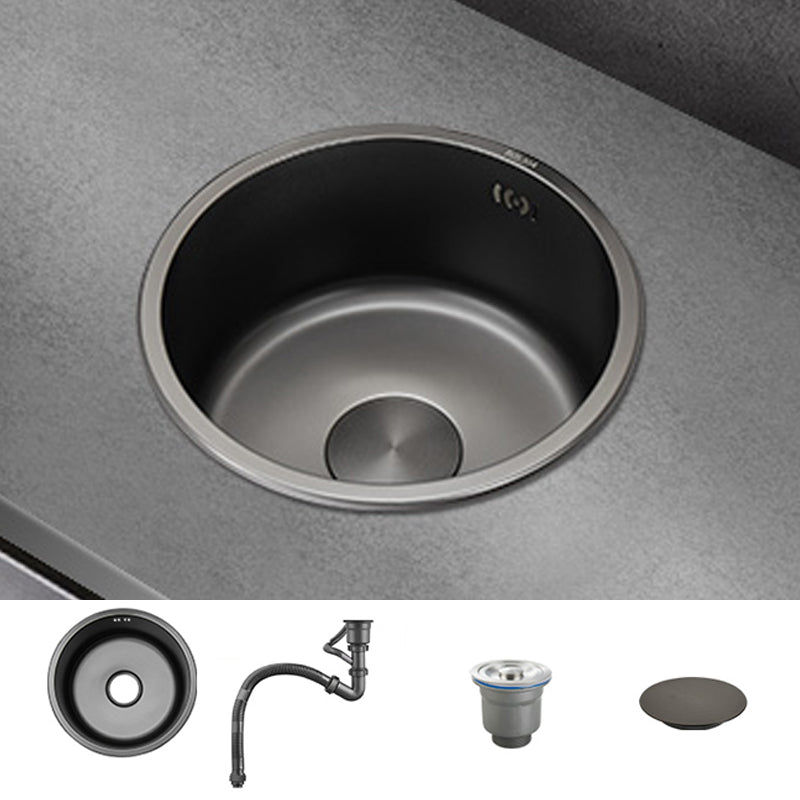 Kitchen Sink Round Single Bowl Fade Resistant Undermount Stainless Steel Kitchen Sink 11"L x 11"W x 6"H Sink Only Drain Cover Clearhalo 'Home Improvement' 'home_improvement' 'home_improvement_kitchen_sinks' 'Kitchen Remodel & Kitchen Fixtures' 'Kitchen Sinks & Faucet Components' 'Kitchen Sinks' 'kitchen_sinks' 7183002