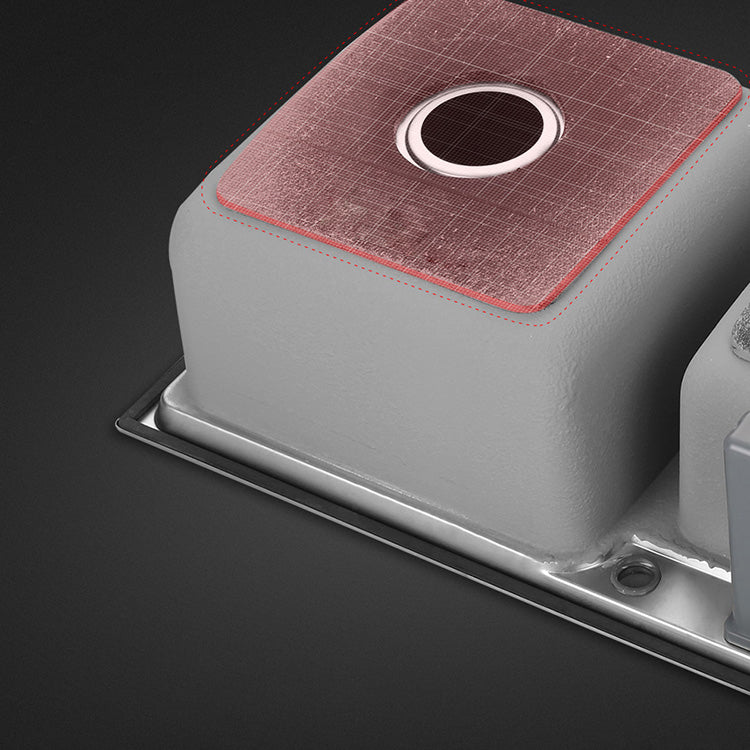 Modern Style Kitchen Sink Stainless Steel Kitchen Double Sink with Soundproofing Clearhalo 'Home Improvement' 'home_improvement' 'home_improvement_kitchen_sinks' 'Kitchen Remodel & Kitchen Fixtures' 'Kitchen Sinks & Faucet Components' 'Kitchen Sinks' 'kitchen_sinks' 7183096