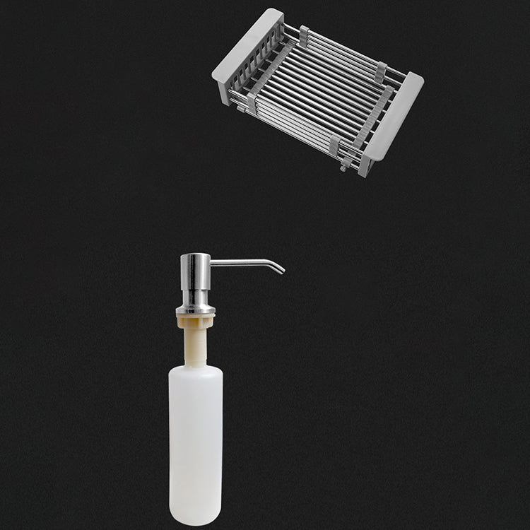 Modern Style Kitchen Sink Stainless Steel Kitchen Double Sink with Soundproofing Clearhalo 'Home Improvement' 'home_improvement' 'home_improvement_kitchen_sinks' 'Kitchen Remodel & Kitchen Fixtures' 'Kitchen Sinks & Faucet Components' 'Kitchen Sinks' 'kitchen_sinks' 7183097