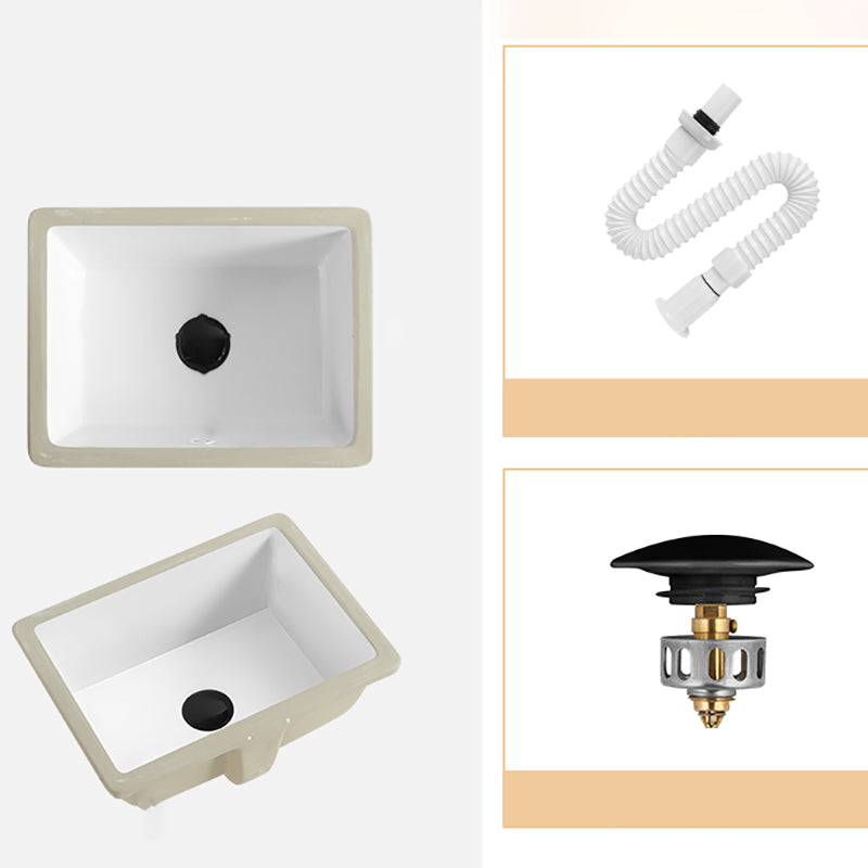 Rectangular Bathroom Sink in White with Overflow Porcelain Undermount Sink 16"L x 12"W x 7"H Sink Clearhalo 'Bathroom Remodel & Bathroom Fixtures' 'Bathroom Sinks & Faucet Components' 'Bathroom Sinks' 'bathroom_sink' 'Home Improvement' 'home_improvement' 'home_improvement_bathroom_sink' 7183104