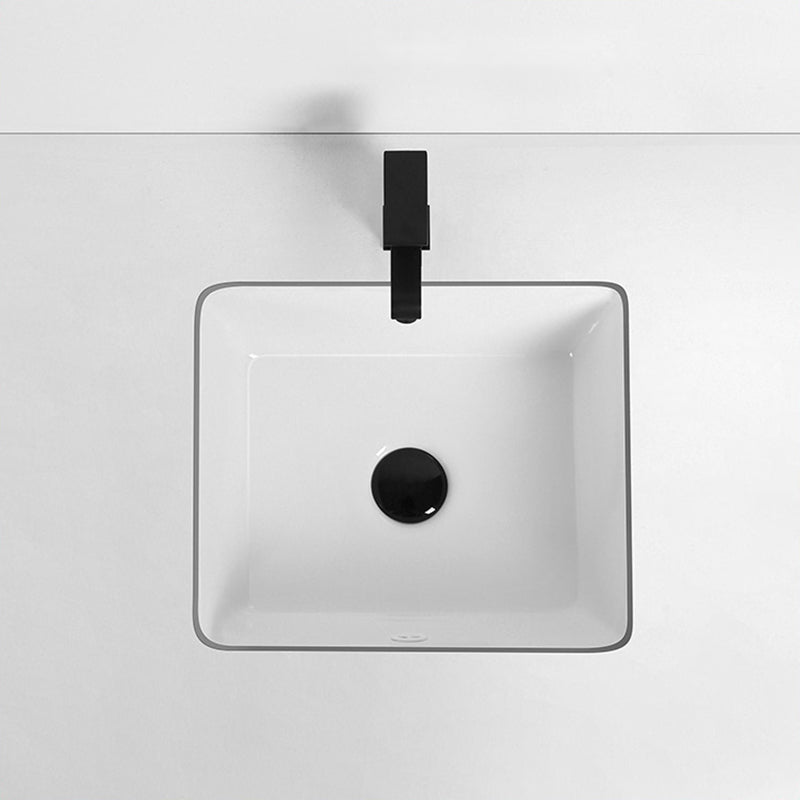 Rectangular Bathroom Sink in White with Overflow Porcelain Undermount Sink Clearhalo 'Bathroom Remodel & Bathroom Fixtures' 'Bathroom Sinks & Faucet Components' 'Bathroom Sinks' 'bathroom_sink' 'Home Improvement' 'home_improvement' 'home_improvement_bathroom_sink' 7183105