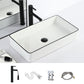 Contemporary Bathroom Sink with Pop-Up Drain Porcelain Rectangular Vessel 24"L x 14"W x 4"H Black Sink with Faucet Clearhalo 'Bathroom Remodel & Bathroom Fixtures' 'Bathroom Sinks & Faucet Components' 'Bathroom Sinks' 'bathroom_sink' 'Home Improvement' 'home_improvement' 'home_improvement_bathroom_sink' 7183155