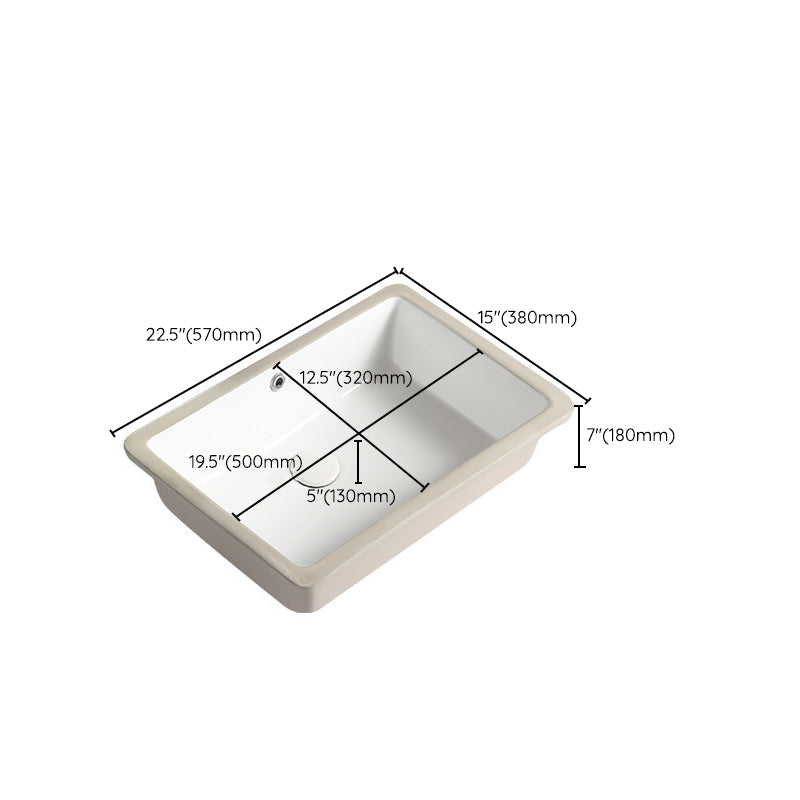 Contemporary Bathroom Sink with Pop-Up Drain Porcelain Rectangular Undermount Vanity Sink Clearhalo 'Bathroom Remodel & Bathroom Fixtures' 'Bathroom Sinks & Faucet Components' 'Bathroom Sinks' 'bathroom_sink' 'Home Improvement' 'home_improvement' 'home_improvement_bathroom_sink' 7183205